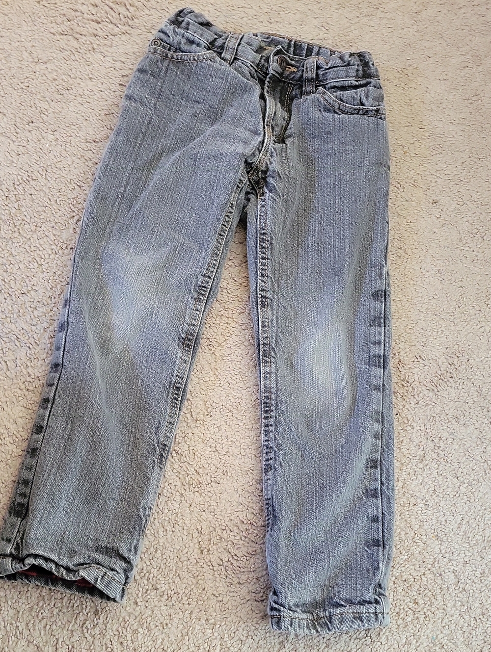 Flannel Lined Faded Glory Light Grey Kids Jeans